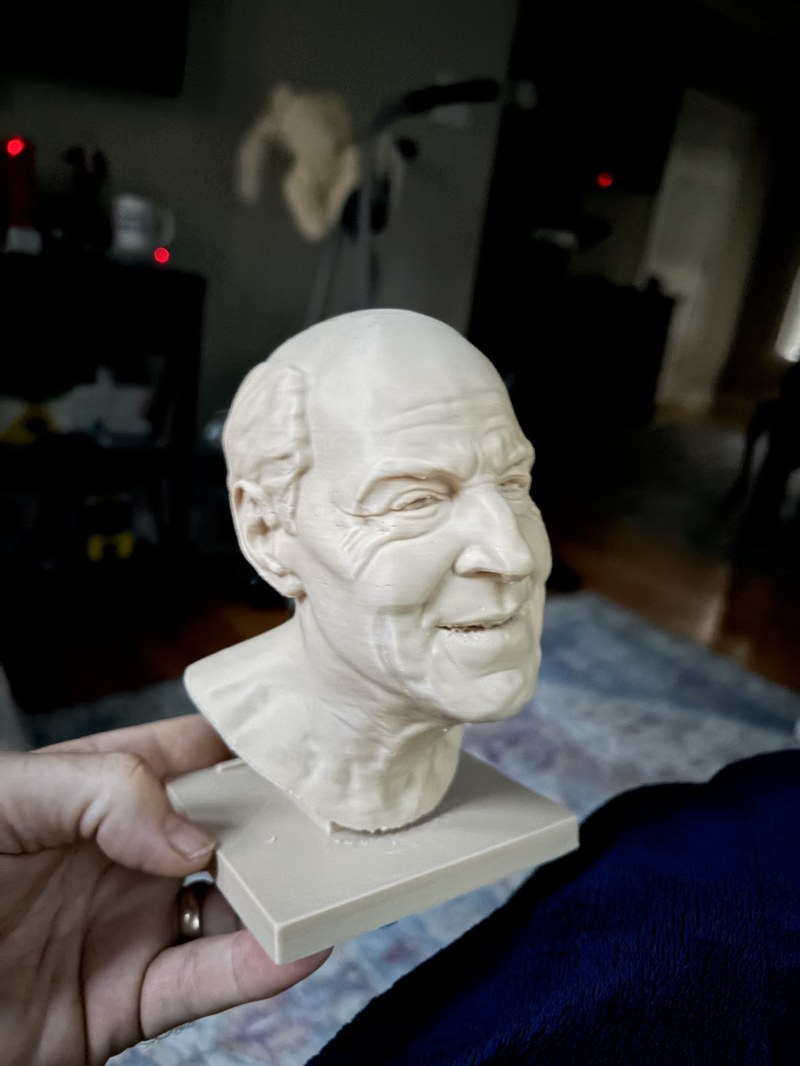 Custom 3D printed bust of dad