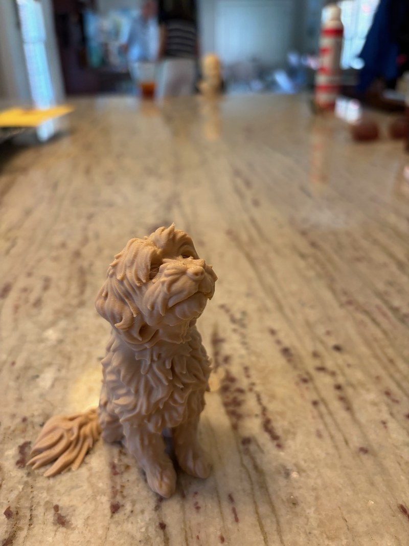 Custom 3D printed pet bust of Lily the dog